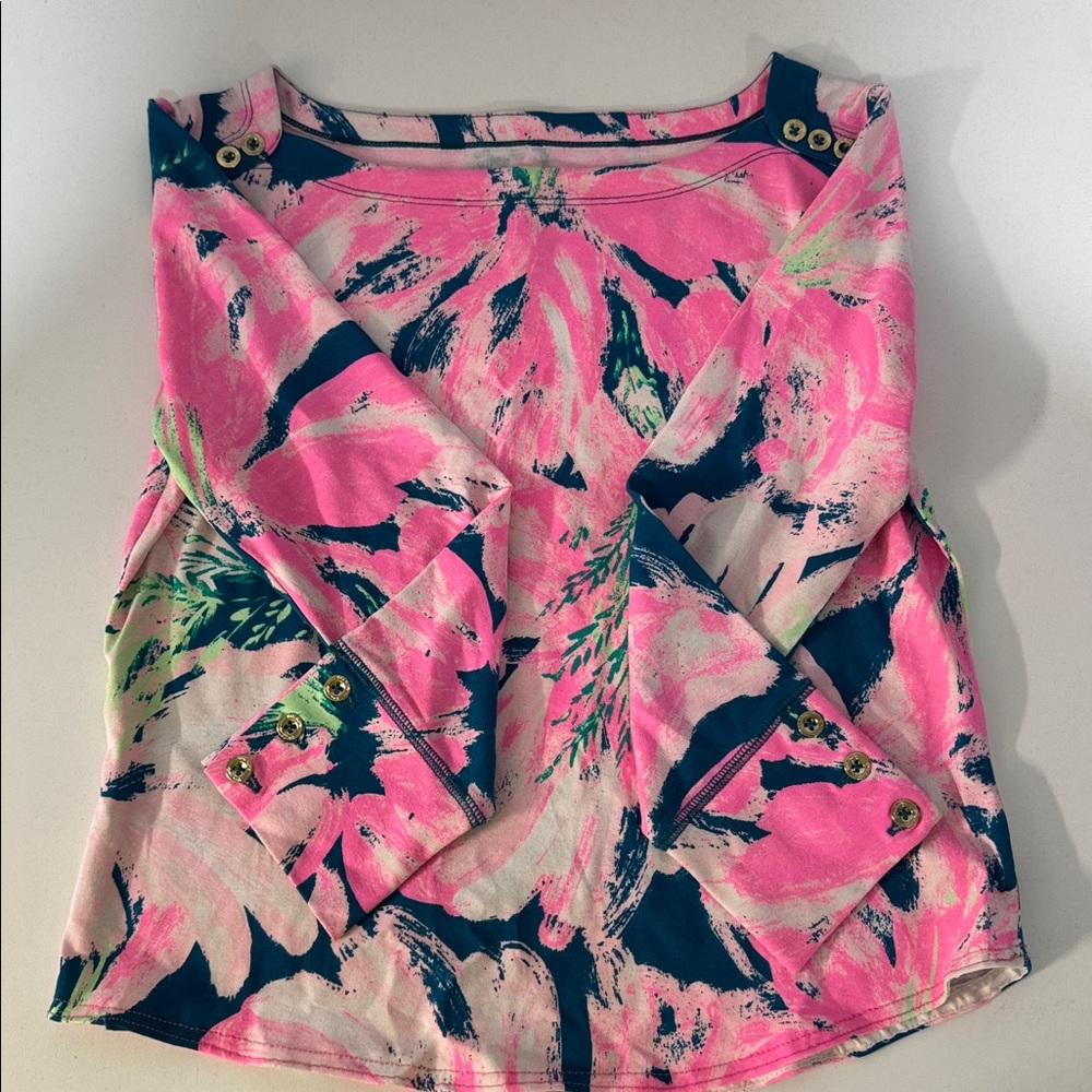 Lilly Pulitzer Pink and Blue Patterned Top
